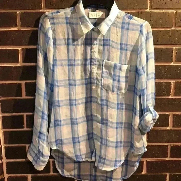 Abercrombie & Fitch Women’s Small Semi Sheer Button Down Long Sleeve Blouse - Picture 1 of 5